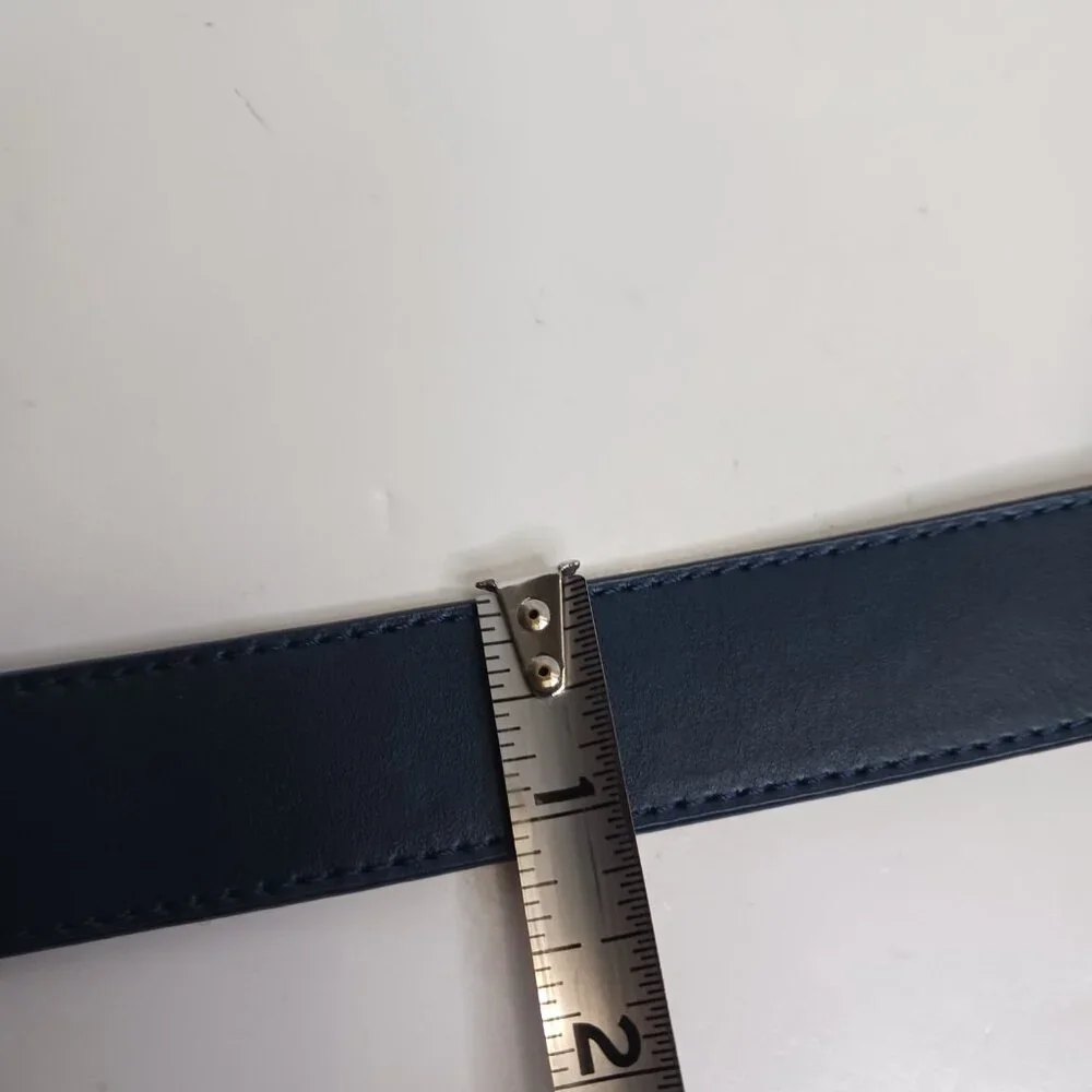 Talbot Women's Belt Size S Blue Leather Gold Metal